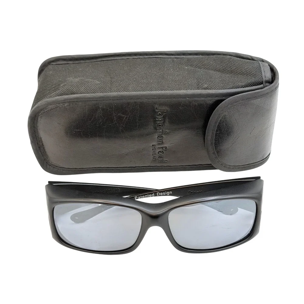 Jonathan Paul Fitovers Razor 001 Black Polarized Sunglasses Wrap Around Case